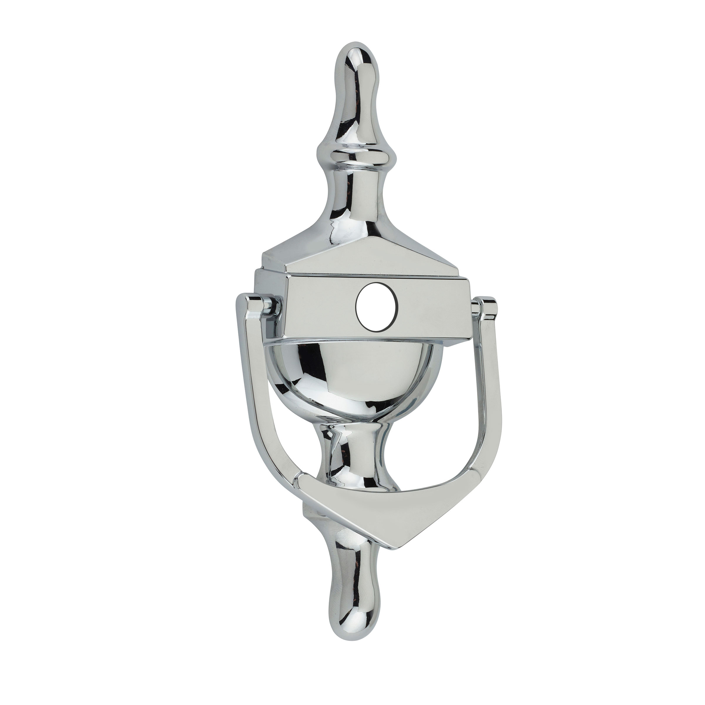 Decorative Urn Door Knocker With Spyhole